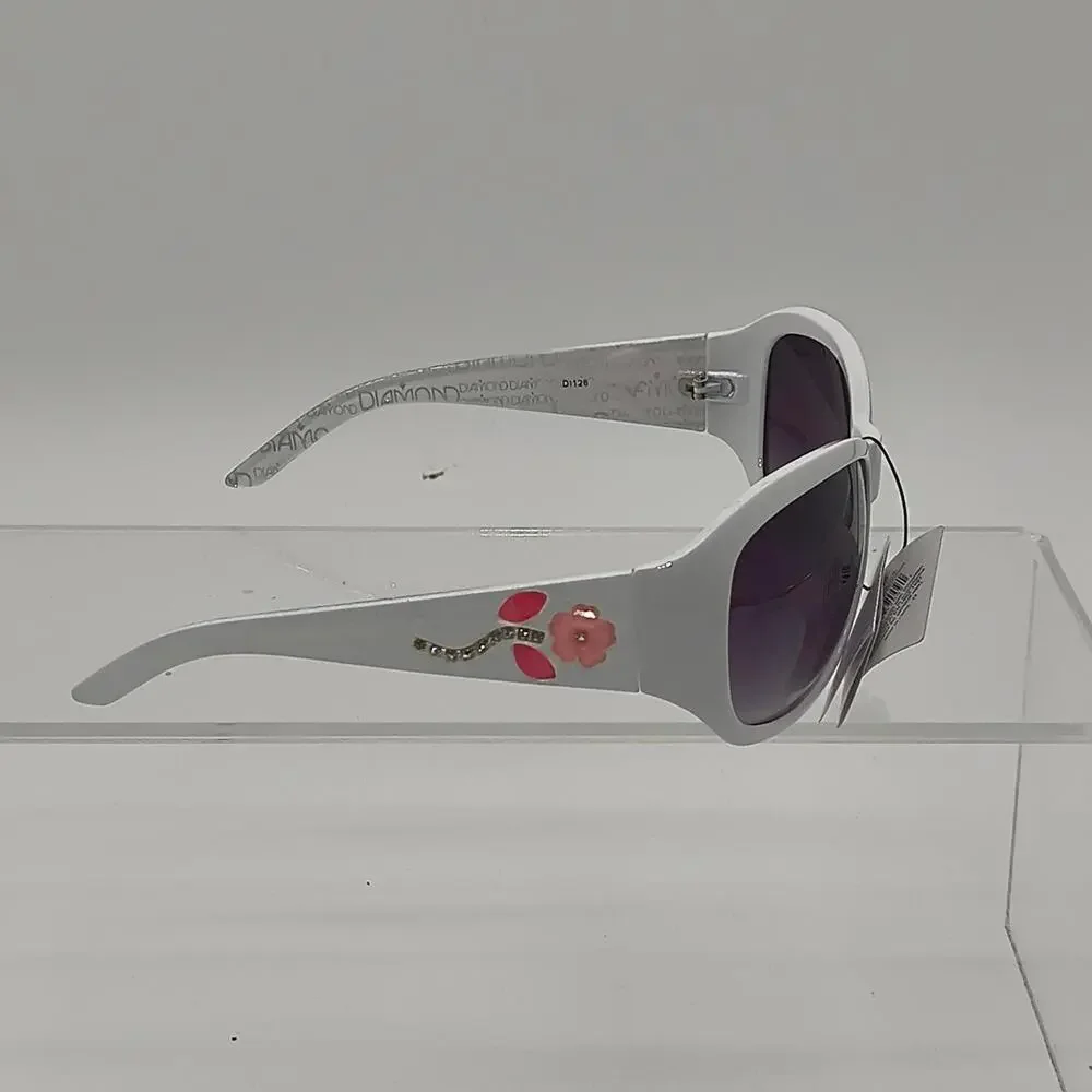 White and pink floral sunglasses